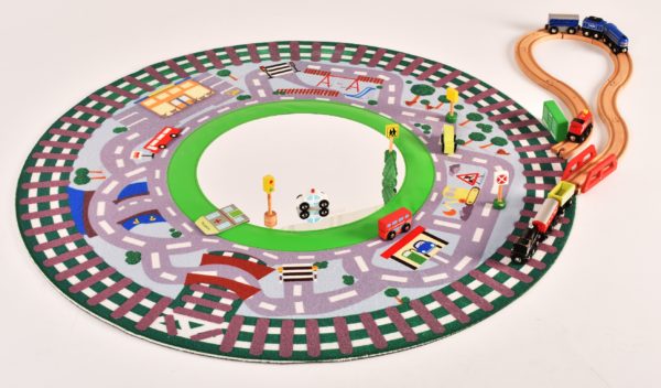 Colourful Circle Toddler Mat with Mirror, Little Town Learning SPACE