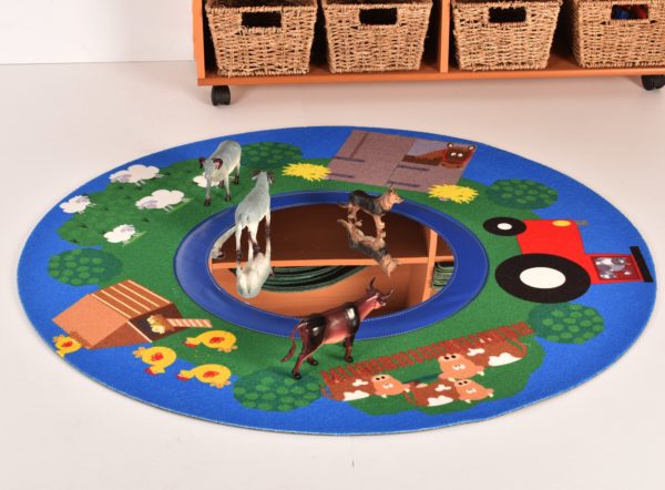 Colourful Circle Toddler Mat with Mirror, Learning SPACE