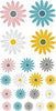 Colourful Daisies Flower Wall Sticker Set, 20x39 cm Learning SPACE