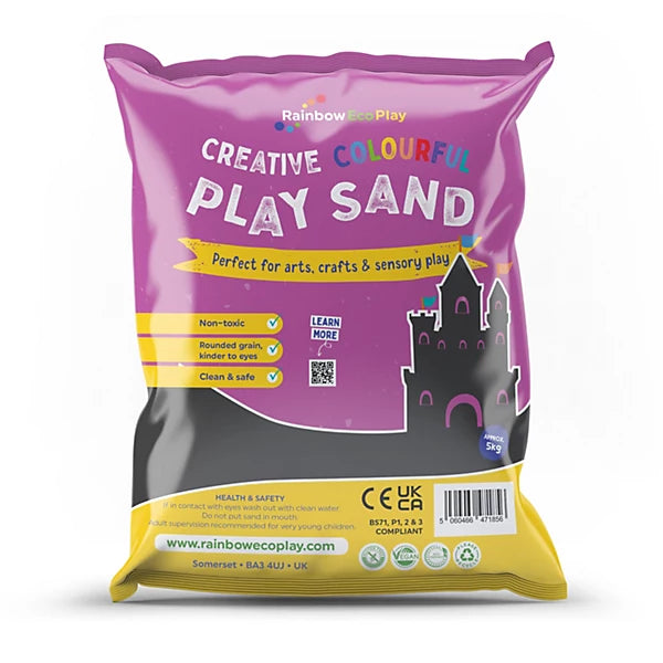 Colourful Play Sand, 5KG Charcoal Learning SPACE