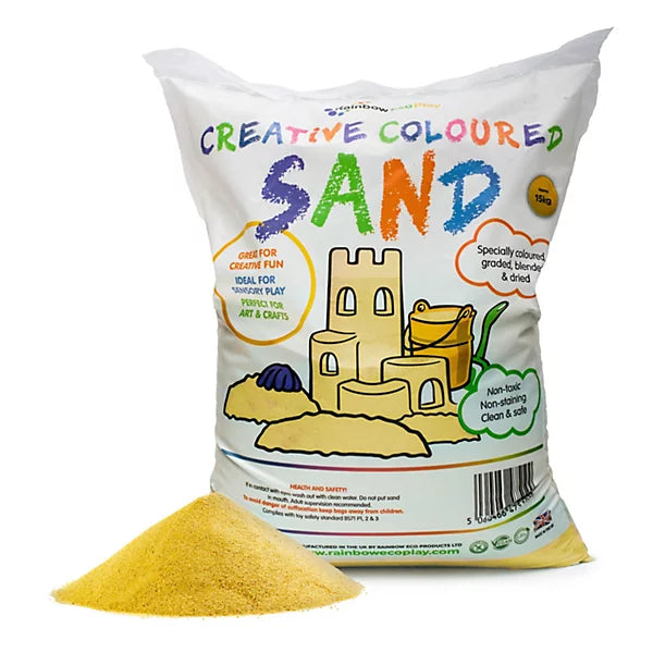 Colourful Play Sand, 15KG Yellow Learning SPACE