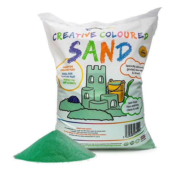 Colourful Play Sand, 15KG Green Learning SPACE