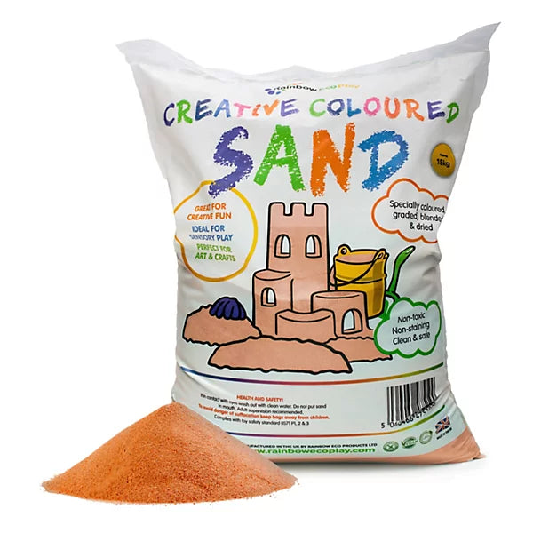 Colourful Play Sand, 15KG Orange Learning SPACE