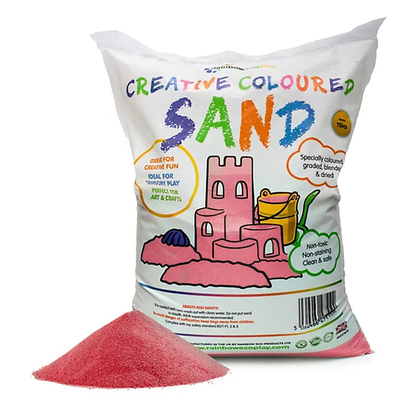 Colourful Play Sand, 15KG Red Learning SPACE