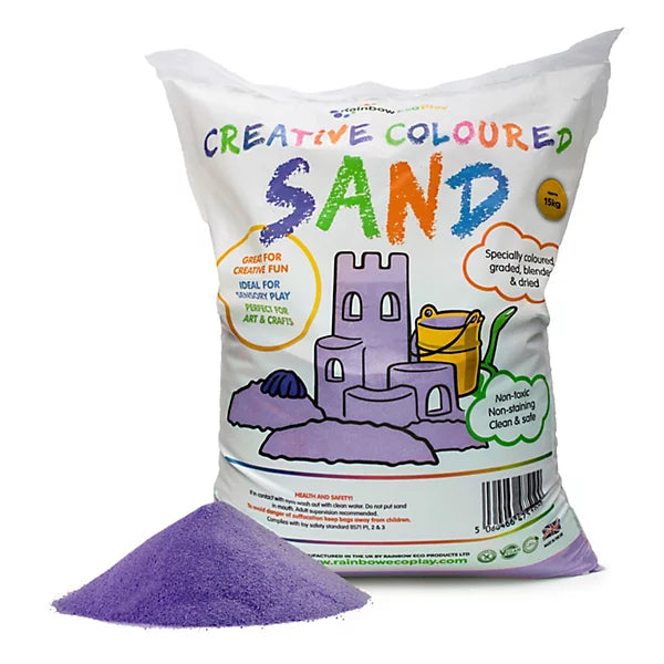 Colourful Play Sand, 15KG Purple Learning SPACE
