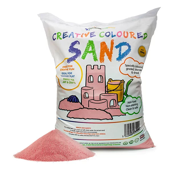 Colourful Play Sand, 15KG Pink Learning SPACE