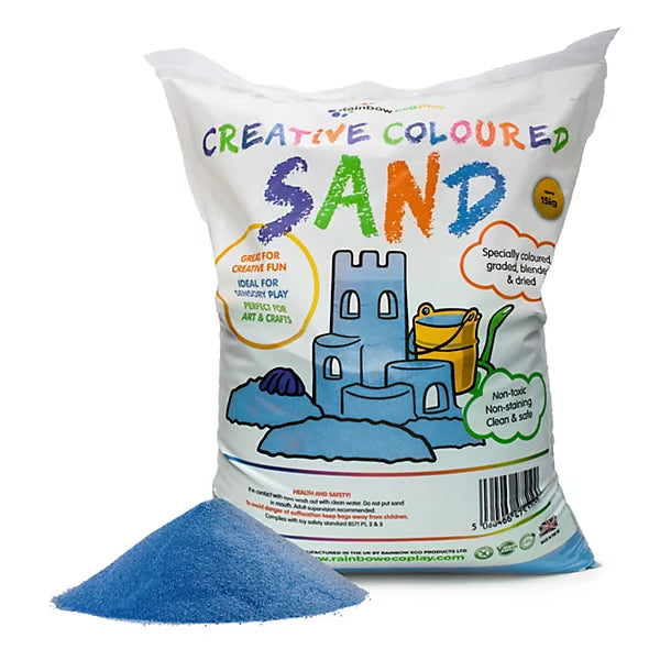 Colourful Play Sand, 15KG Blue Learning SPACE
