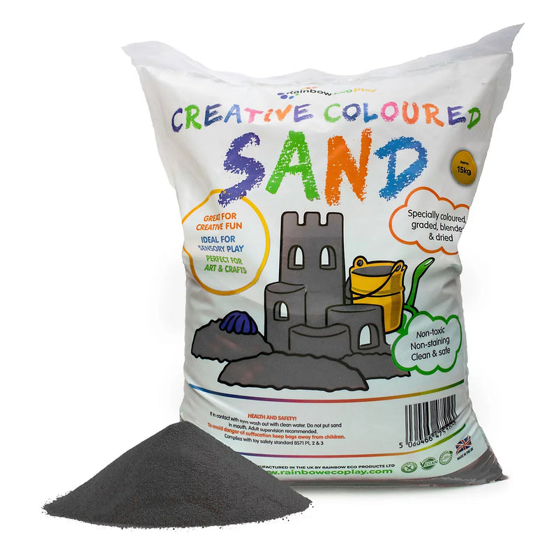 Colourful Play Sand, 15KG Charcoal Learning SPACE