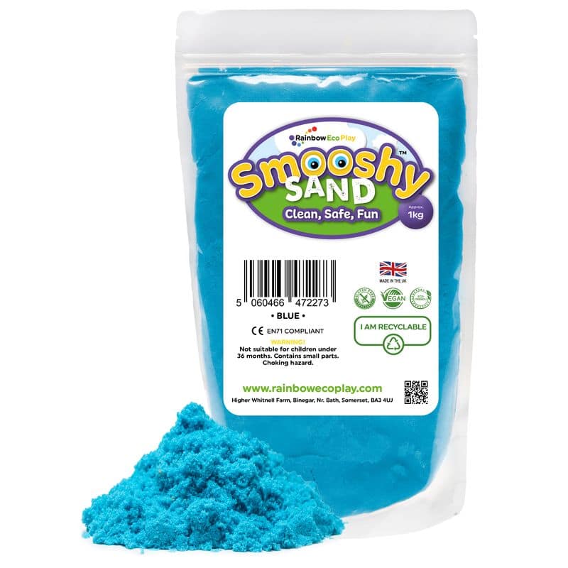 Colourful Smooshy Sand, 485g Pouch Blue Learning SPACE