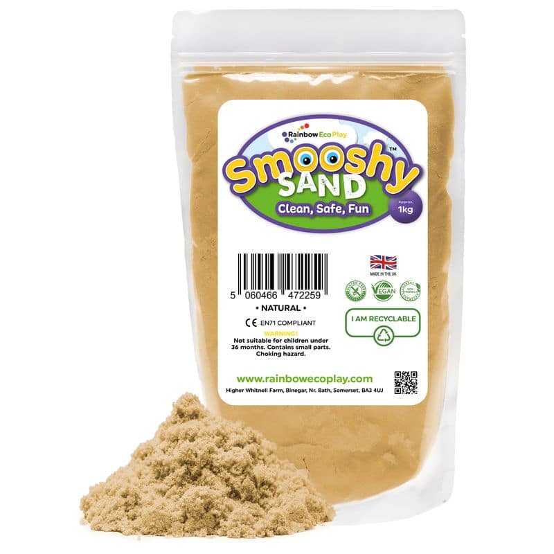 Colourful Smooshy Sand, 1Kg Pouch Natural Learning SPACE
