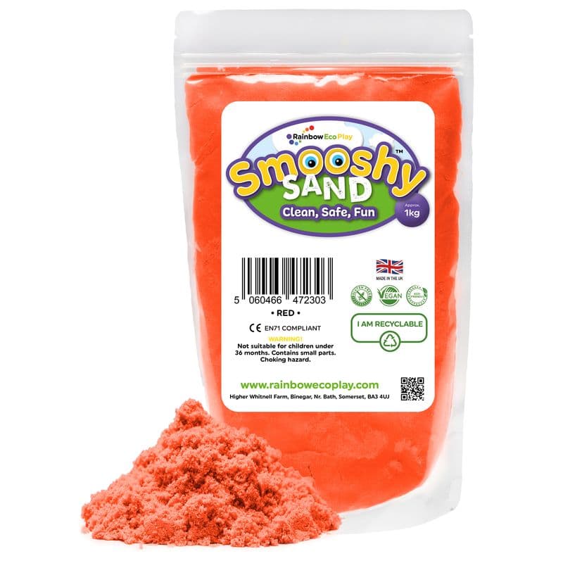 Colourful Smooshy Sand, 1Kg Pouch Red Learning SPACE