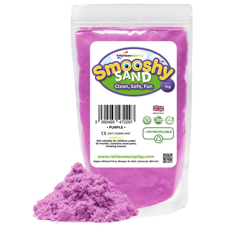 Colourful Smooshy Sand, 1Kg Pouch Purple Learning SPACE