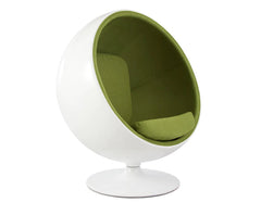 Comfy Ball Style Lounge Chair-Matrix Group, Movement Chairs & Accessories, pod, Reading Area, Seating, Sensory Room Furniture, Wellbeing Furniture-White & Green-Learning SPACE