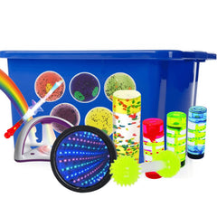 Compact Mobile Sensory Storage Unit with 4 Sensory Sense Boxes-Classroom Furniture,Dropship,Furniture,Library Furniture,Monarch UK,Nursery,Sensory Boxes,Sensory Room Furniture,spim value pack,Storage,Storage Bins & Baskets,Trays,Wellbeing Furniture-Learning SPACE