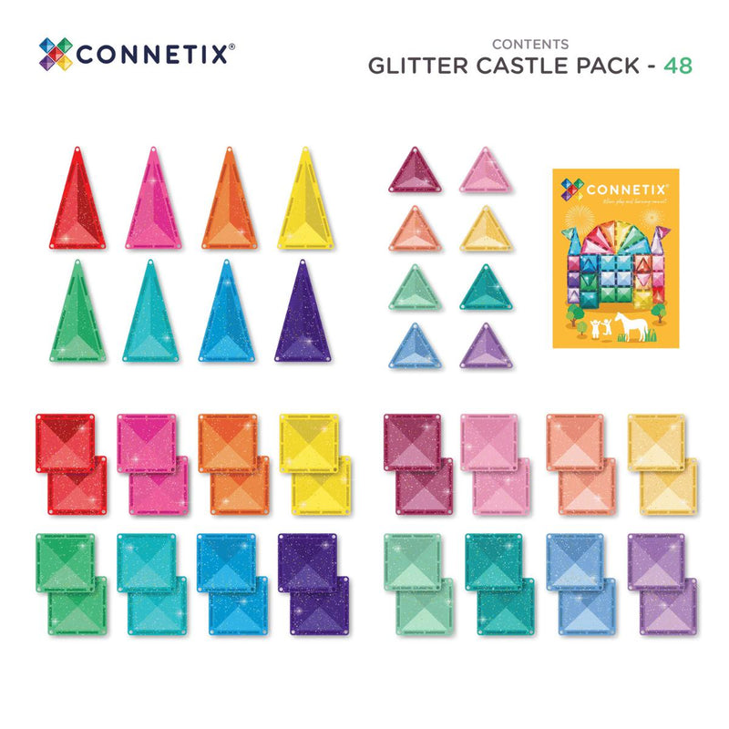 Connetix Glitter Castle Pack - 48, Learning SPACE