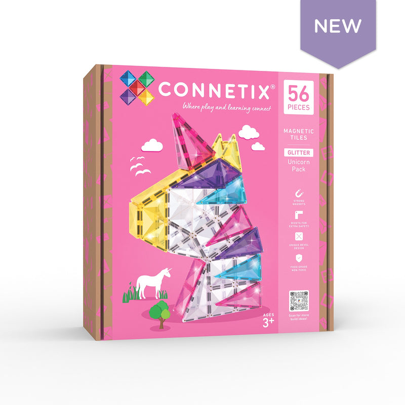 Connetix Glitter Unicorn Pack - 56, Learning SPACE