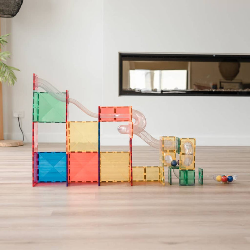 Connetix Rainbow Ball Run Expansion Pack – 66 Piece Set, Learning SPACE