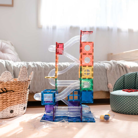 Connetix Rainbow Ball Run Pack – 92 Piece Set, Learning SPACE