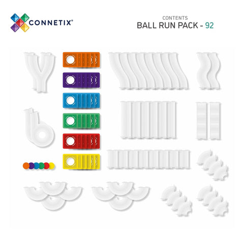 Connetix Rainbow Ball Run Pack – 92 Piece Set, Learning SPACE