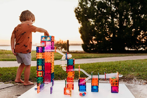 Connetix Rainbow Ball Run Pack – 92 Piece Set, Learning SPACE