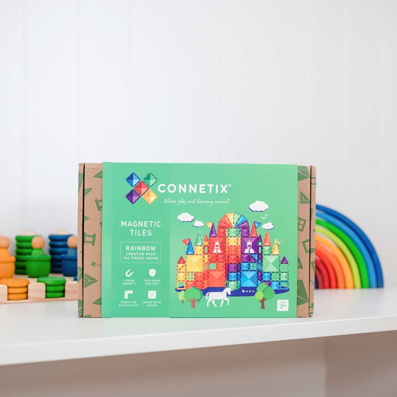 Connetix Rainbow Creative Pack – 102 Piece Set, Learning SPACE