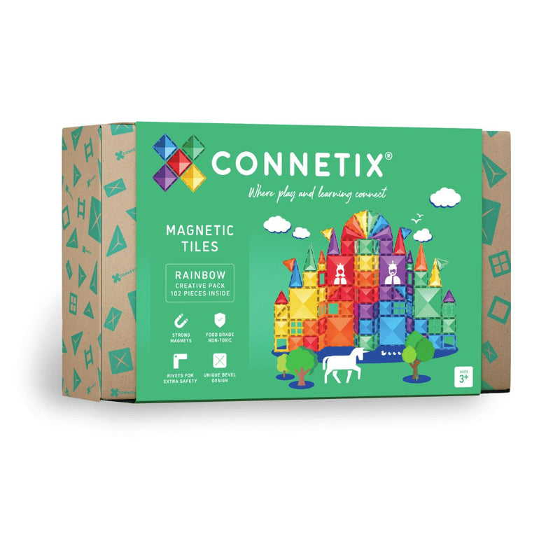 Connetix Rainbow Creative Pack – 102 Piece Set, Learning SPACE