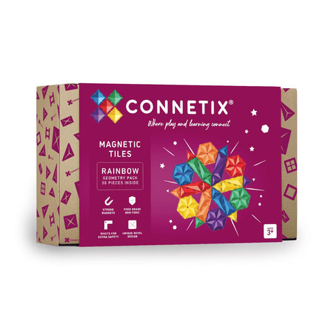 Connetix Rainbow Geometry Pack – 30 Piece Set-Connetix Tiles, Engineering & Construction, Fine Motor Skills, Gifts For 3-5 Years Old, S.T.E.M-CT-R-00030-GE-Learning SPACE