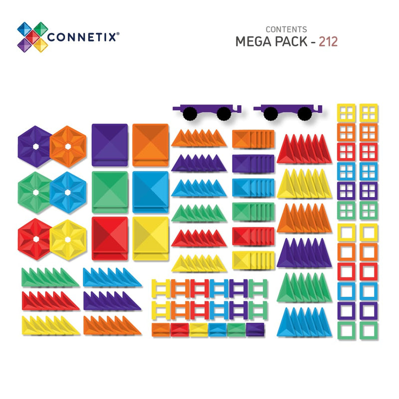 Connetix Rainbow Mega Pack – 212 Piece Set, Learning SPACE