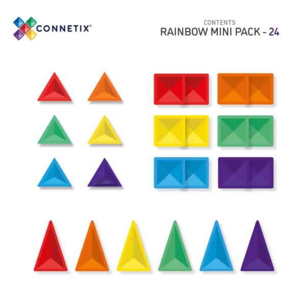 Connetix Rainbow Mini Pack – 24 Piece Set, Learning SPACE