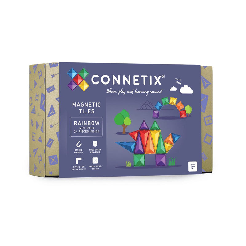 Connetix Rainbow Mini Pack – 24 Piece Set, Learning SPACE