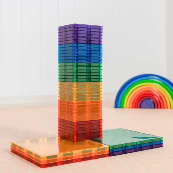 Connetix Rainbow Square Pack – 42 Piece Set, Learning SPACE