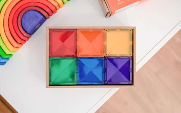Connetix Rainbow Square Pack – 42 Piece Set, Learning SPACE