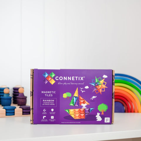 Connetix Rainbow Starter Pack – 60 Piece Set-Connetix Tiles, Engineering & Construction, Featured, Fine Motor Skills, Gifts For 3-5 Years Old, S.T.E.M-CT-R-00060-ST-Learning SPACE