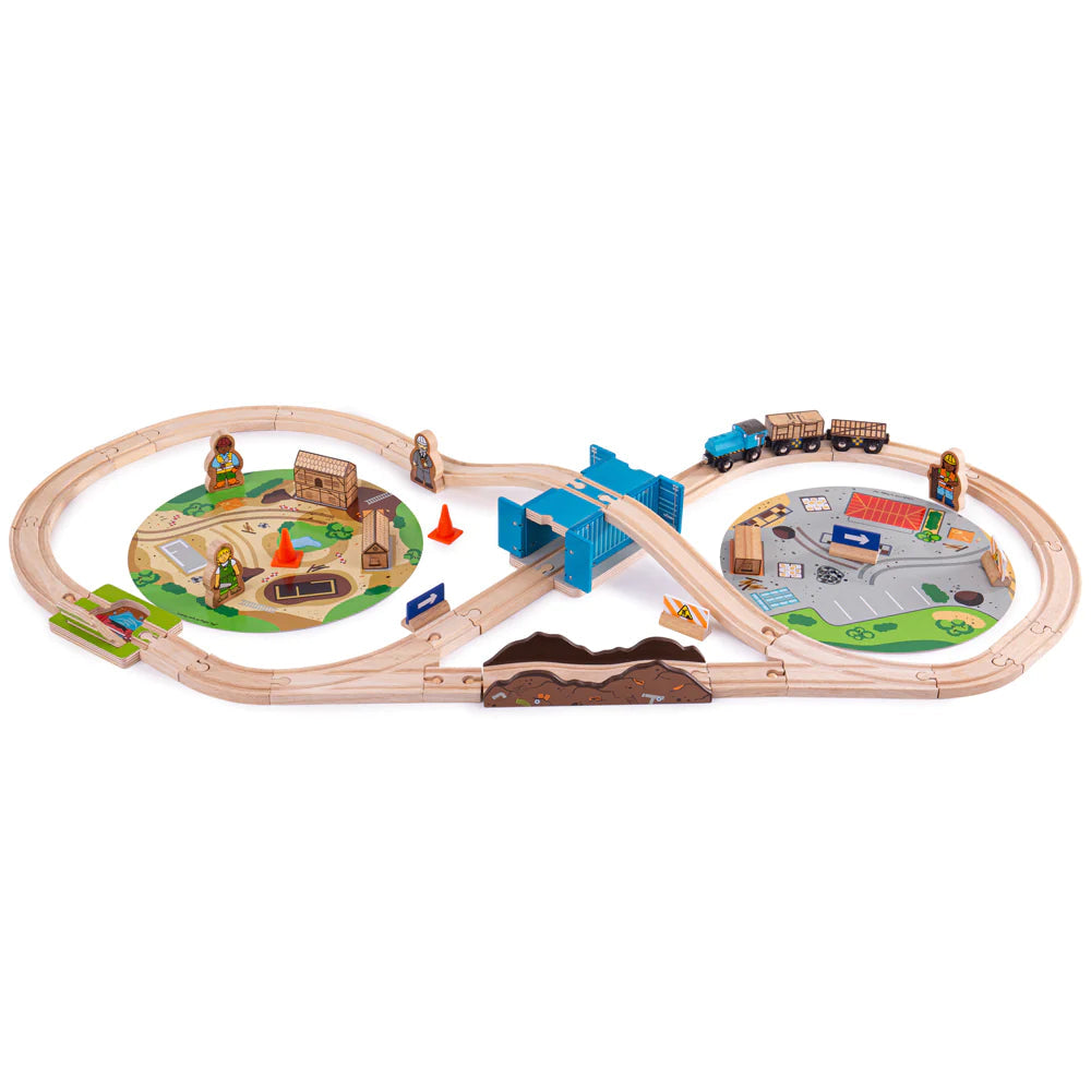 Construction Train Set-Bigjigs Rail,Bigjigs Toys,Gifts For 3-5 Years Old,Train,Wooden Toys-Learning SPACE