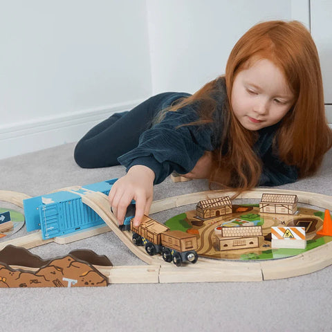 Construction Train Set-Bigjigs Rail,Bigjigs Toys,Gifts For 3-5 Years Old,Train,Wooden Toys-Learning SPACE