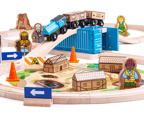 Construction Train Set-Bigjigs Rail,Bigjigs Toys,Gifts For 3-5 Years Old,Train,Wooden Toys-Learning SPACE