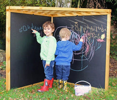 Corner Mark Making Den (1.5M)-Blackboards, Cosy Direct, Forest School & Outdoor Garden Equipment, Outdoor Classroom, Outdoor Dens, Outdoor Furniture, Outdoor Play, Sensory Dens-Learning SPACE