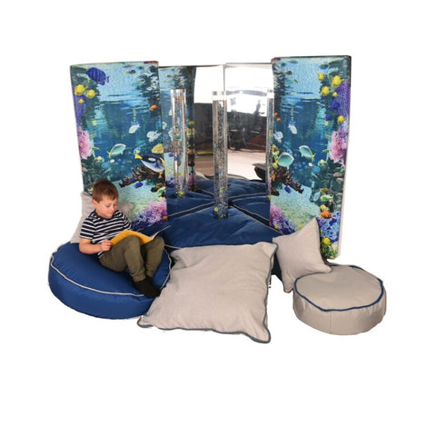 Corner Soft Play with Mirrors & Bubble Tube-Bean bags,Bean Bags & Cushions,Bubble Tubes,Home Bubble Tubes & Walls,Home Sensory Bundles,Plinths,Ready Made Sensory Rooms,Soft Play Sets,Wellbeing Furniture-Learning SPACE
