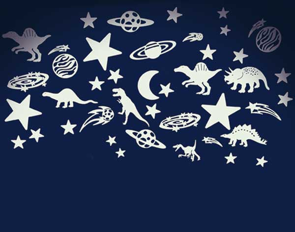 Cosmic Glow Moon & Stars - Glow-in-the-dark, Learning SPACE