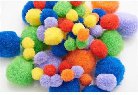 Crafty Bitz 60 Assorted Sizes Pom Poms-Art Materials,Arts & Crafts,Craft Activities & Kits,Crafty Bitz Craft Supplies,Early Arts & Crafts,Primary Arts & Crafts,Seasons,Spring,Stock-Learning SPACE