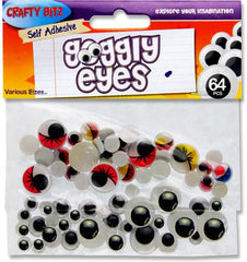 Crafty Bitz Assorted Self Adhesive Googly Eyes - 64-Arts & Crafts-Art Materials,Arts & Crafts,Baby Arts & Crafts,Crafty Bitz Craft Supplies,Early Arts & Crafts,Primary Arts & Crafts,Seasons,Spring,Stock-Learning SPACE