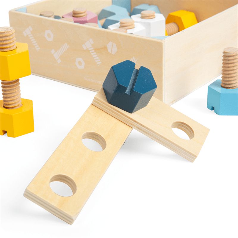 Crate of Wooden Nuts and Bolts, Learning SPACE