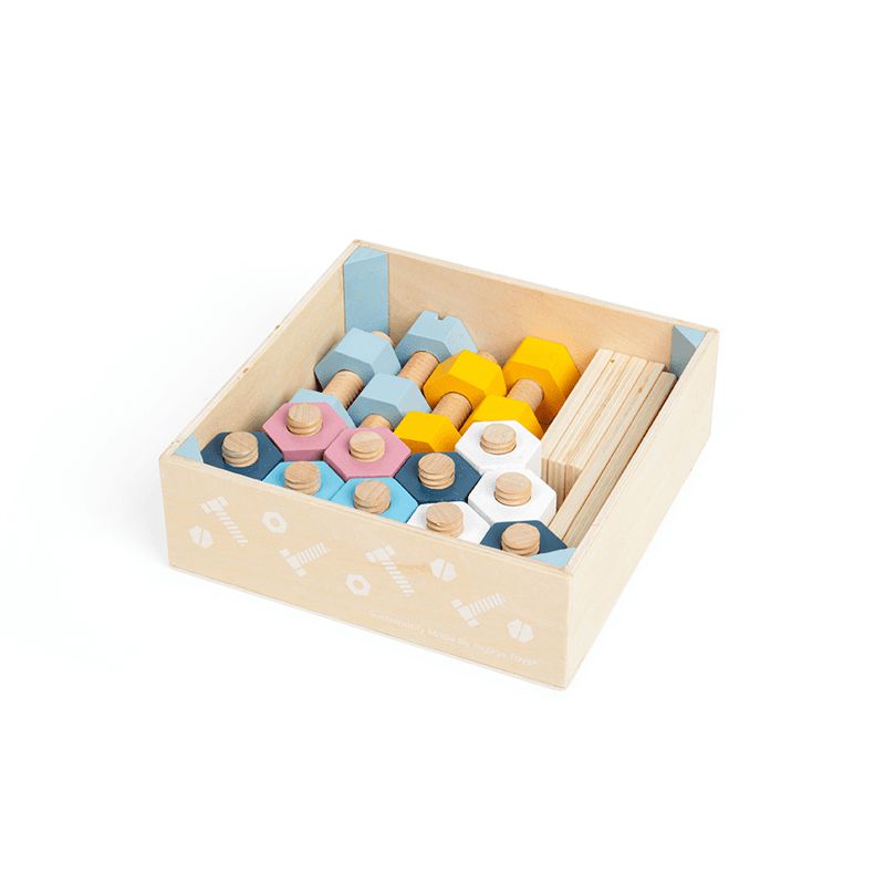 Crate of Wooden Nuts and Bolts, Learning SPACE
