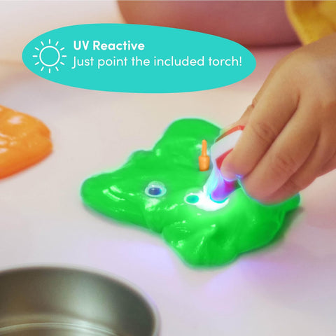 Crazy Colour Changing Putty 4 pack-ADD/ADHD,Calming & Anxiety,Cause & Effect Toys,Fine Motor Skills,Putty,Slime,Stress Relief,Toys for Anxiety,UV Reactive-Learning SPACE