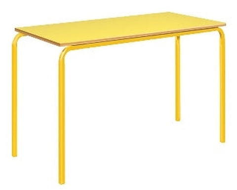 Crushed Bent Table: Colour Collection-Classroom Furniture, Classroom Table, Metalliform, Rectangular, Table, Wellbeing Furniture-1100x550-46cm (3-4 Years)-Yellow-Learning SPACE