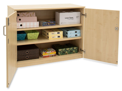 Cupboard with 2 Adjustable Shelves - Bubble Gum Range-Cupboards,Cupboards With Doors,Dropship,Wellbeing Furniture-Maple-MAP750C-Learning SPACE