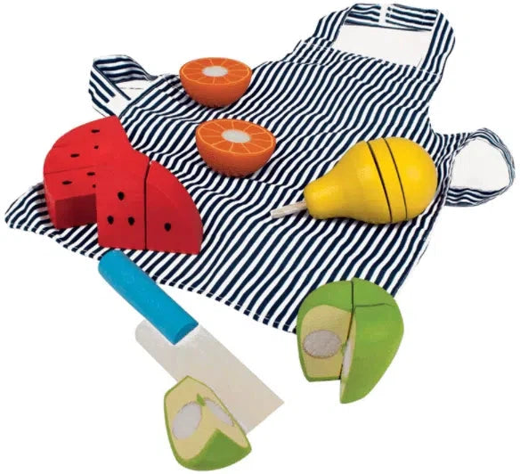 Cutting Fruit Chef Set - PlayFood-Bigjigs Toys,Calmer Classrooms,Feeding Skills,Gifts For 2-3 Years Old,Imaginative Play,Kitchens & Shops & School,Life Skills,Play Food,SCOTEXCEL,Stock,Wooden Toys-Learning SPACE