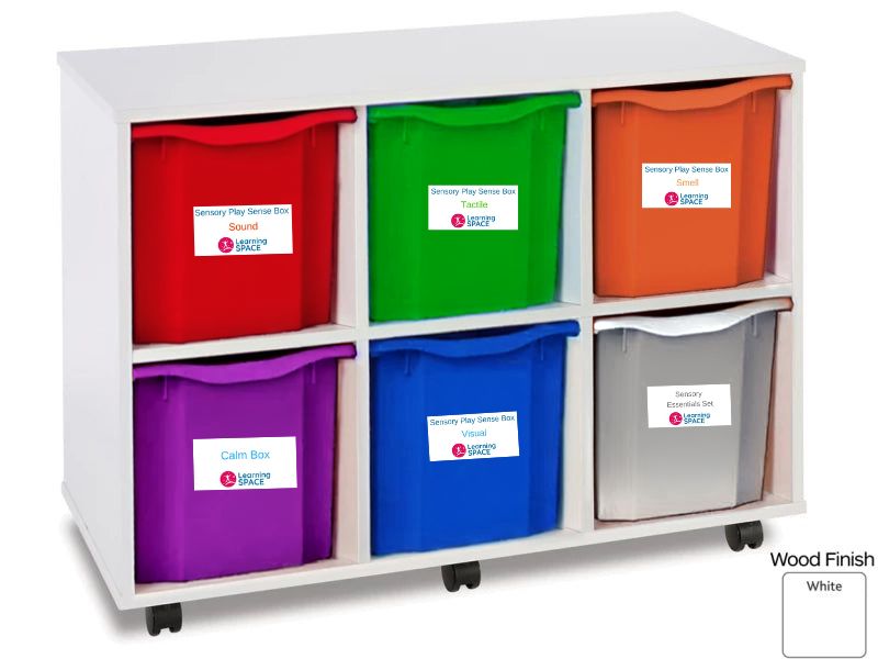 Deluxe Mobile Sensory Storage Unit with Complete Sensory Box Sets, Learning SPACE