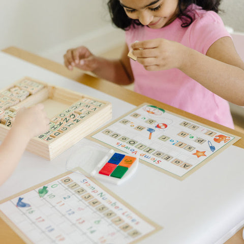 Deluxe Stamp Set ABC 123-Art Materials, Arts & Crafts, Counting Numbers & Colour, Early Arts & Crafts, Early Years Literacy, Early Years Maths, Learning Difficulties, Maths, Primary Arts & Crafts, Primary Maths, Shape & Space & Measure, Stacking Toys & Sorting Toys, Wooden Toys-Learning SPACE