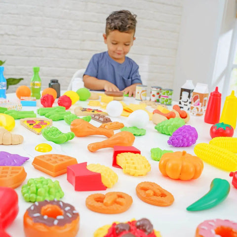 Deluxe Tasty Treats Play Set - 115 Toy Food Pieces-Calmer Classrooms, Feeding Skills, Gifts For 2-3 Years Old, Helps With, Imaginative Play, Kidkraft Toys, Kitchens & Shops & School, Play Food, Stock-Learning SPACE